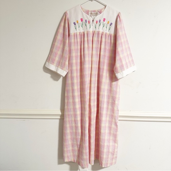 Signature II by Stan Herman Vintage Floral Embroidered Sleep Dress Nightgown - Picture 7 of 7